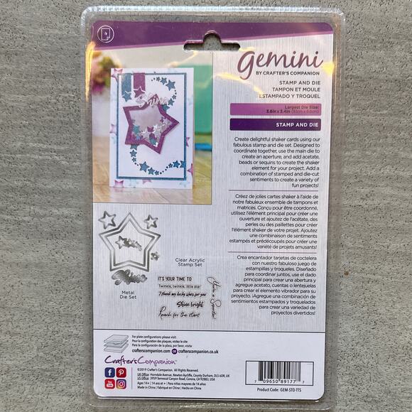 Gemini - Stamp and Die Set - Time to Shine - NEW - Picture 2 of 2